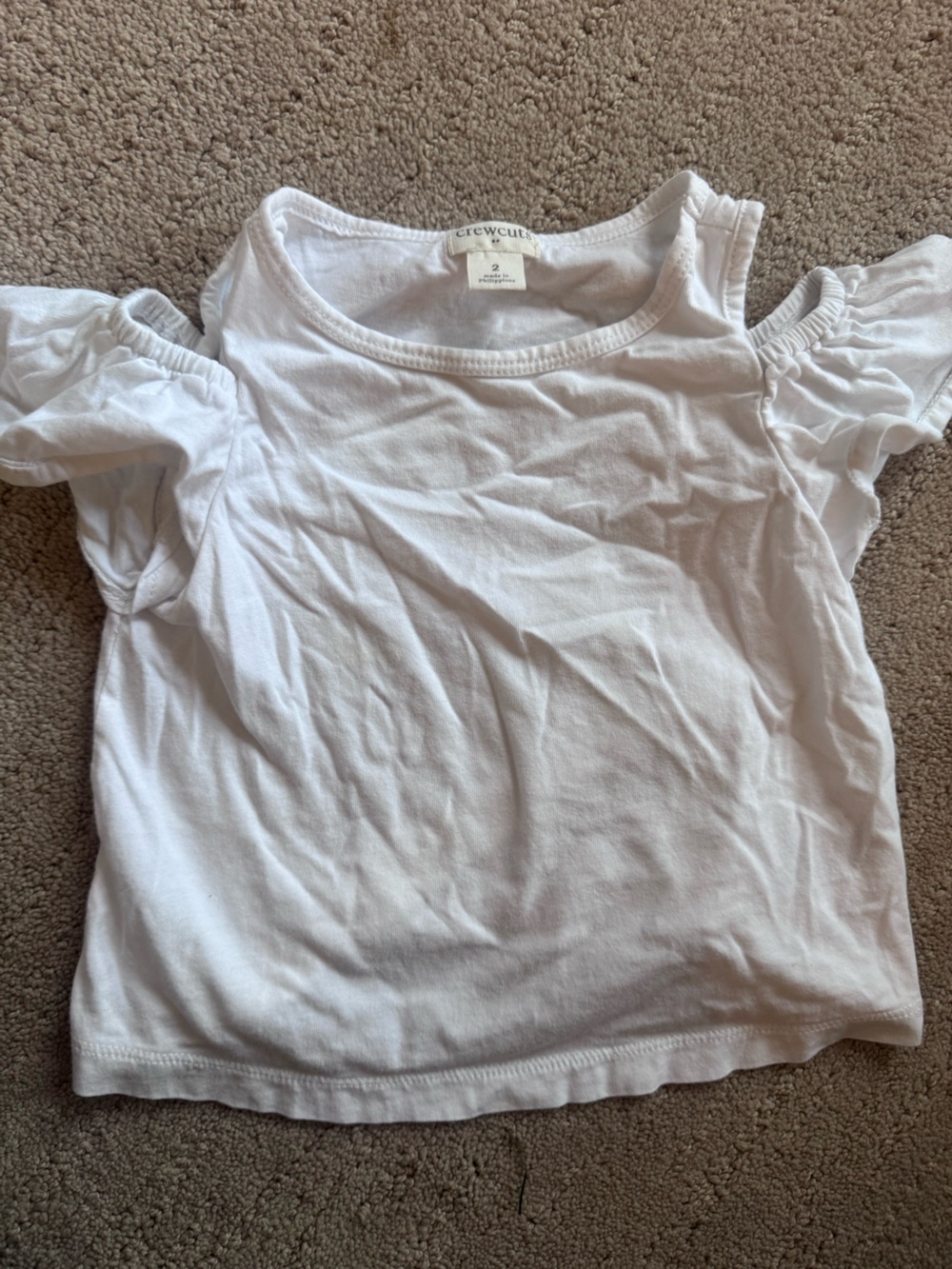 Crewcuts White Puff Sleeve Tee for Girls
